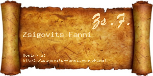 Zsigovits Fanni névjegykártya
